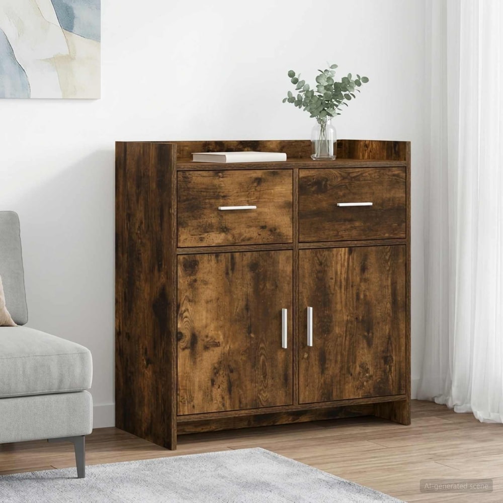 Sideboard 75 x 36 x 80 cm Engineered Wood Smoked oak