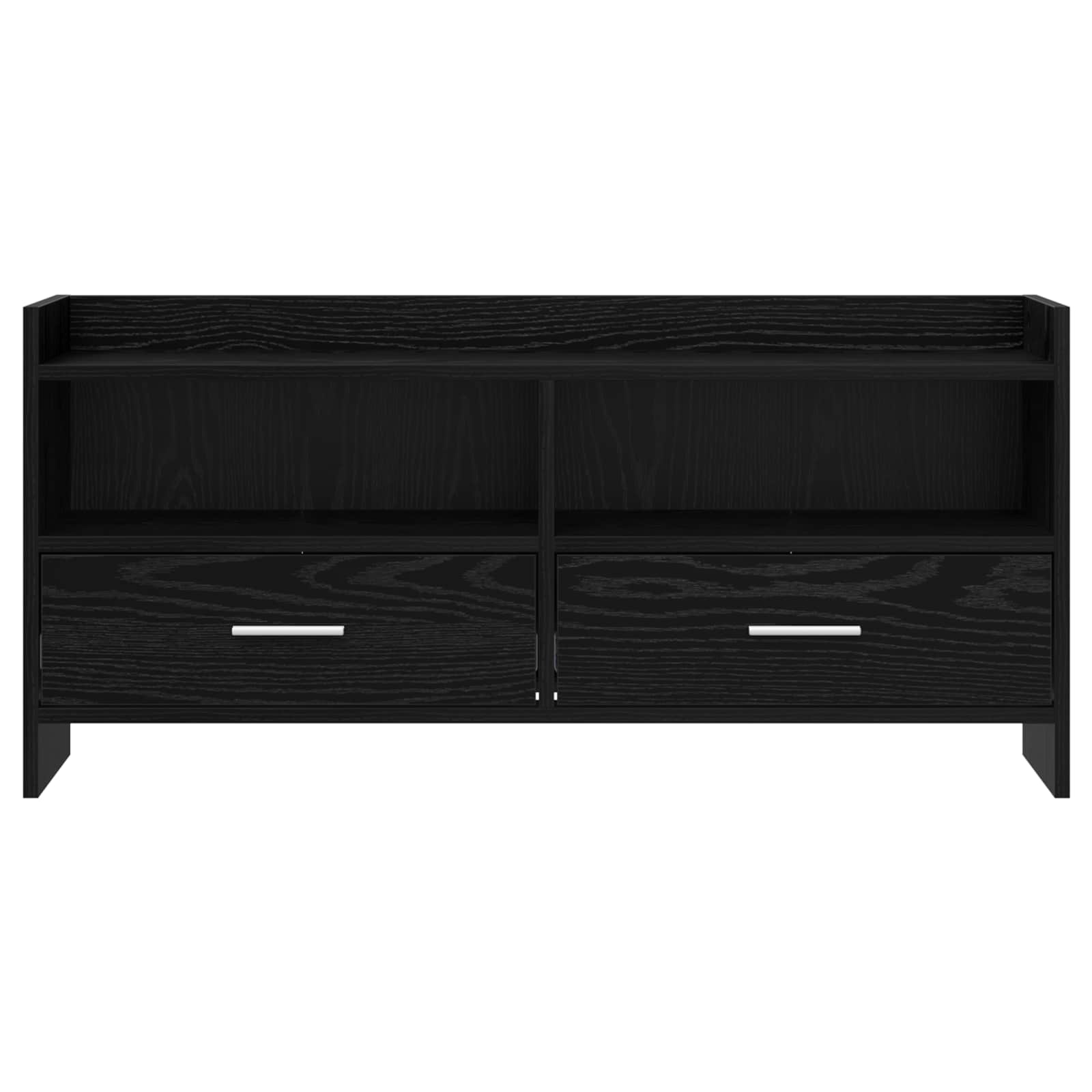 vidaXL TV Cabinet 100 x 33 x 47 cm Black Oak Engineered Wood 5