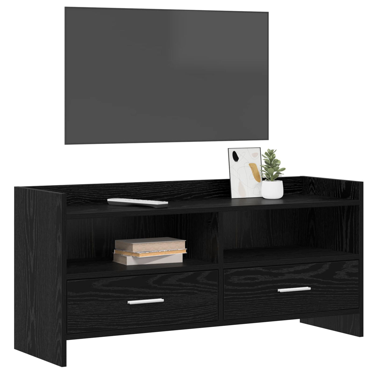 TV Cabinet 100 x 33 x 47 cm Engineered Wood Black oak