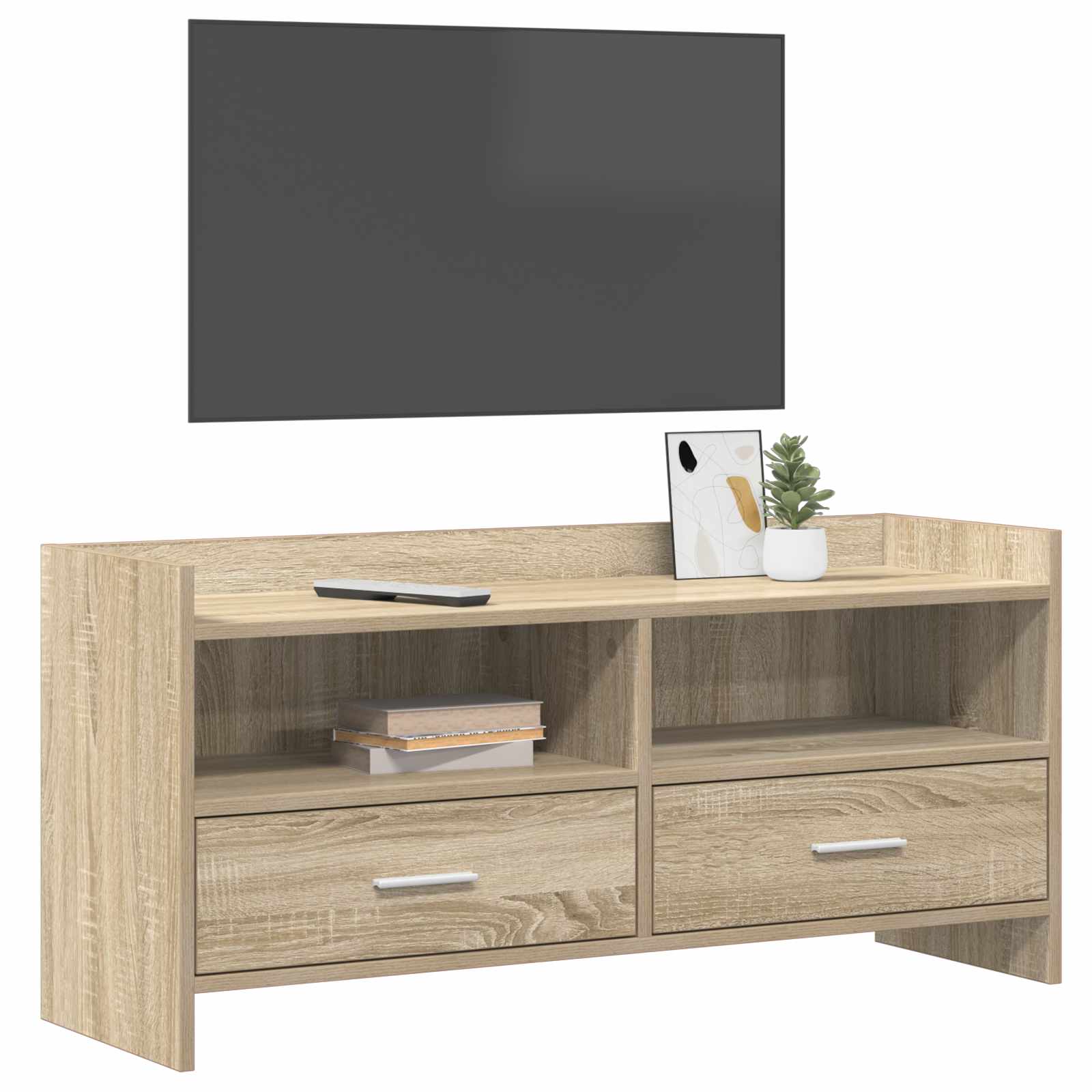 vidaXL TV Cabinet 100 x 33 x 47 cm Sonoma Oak Engineered Wood 3