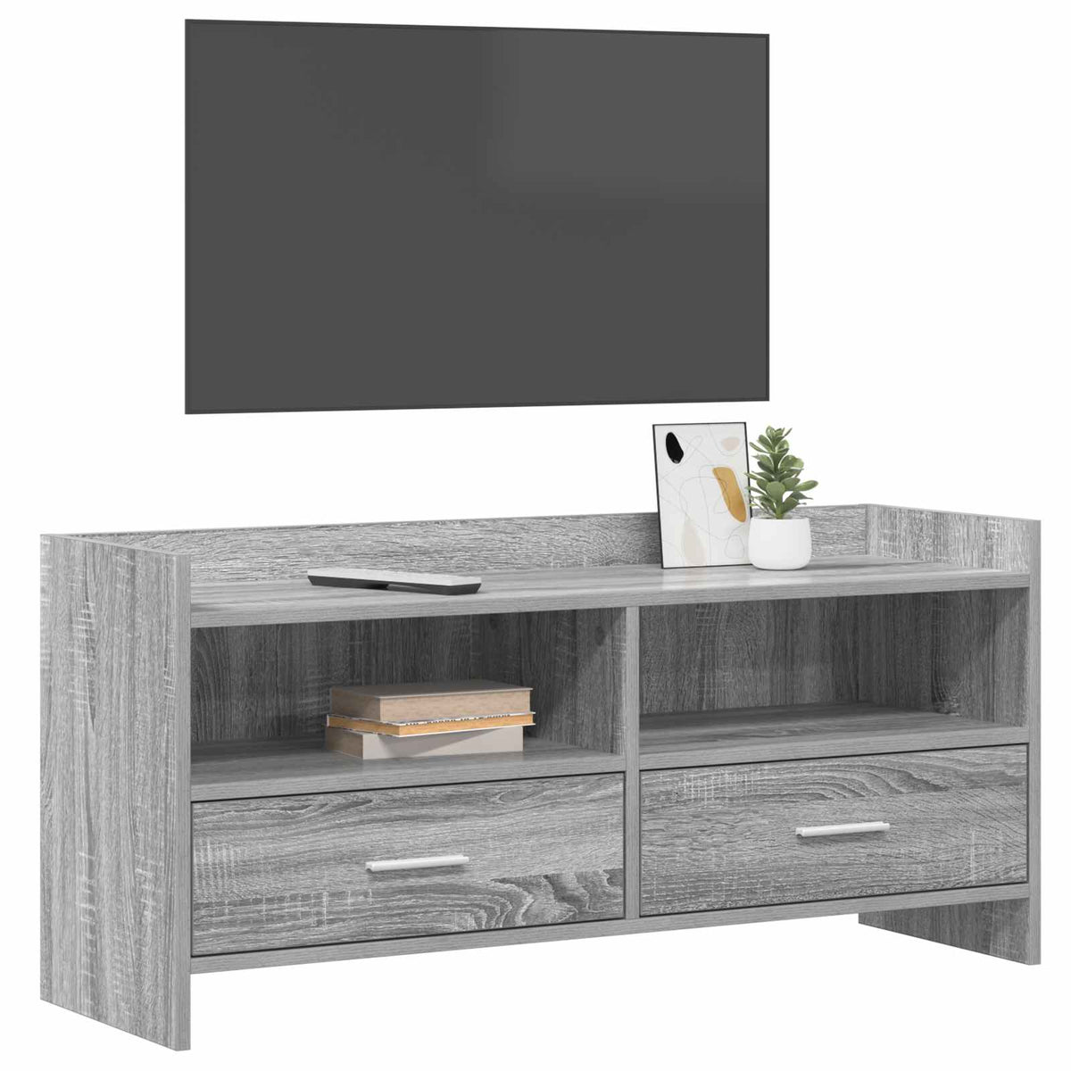 TV Cabinet 100 x 33 x 47 cm Engineered Wood Grey sonoma