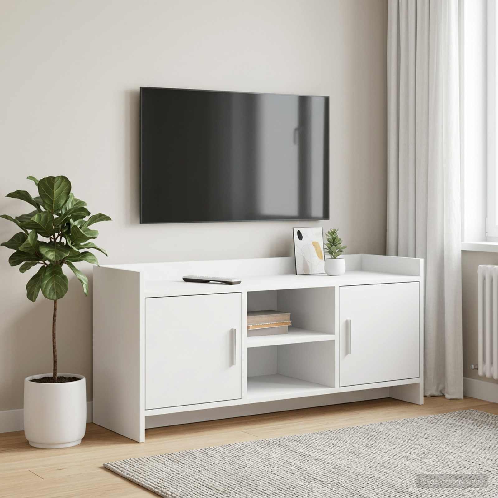 vidaXL TV Cabinet 102 x 33 x 47 cm White Engineered Wood 1