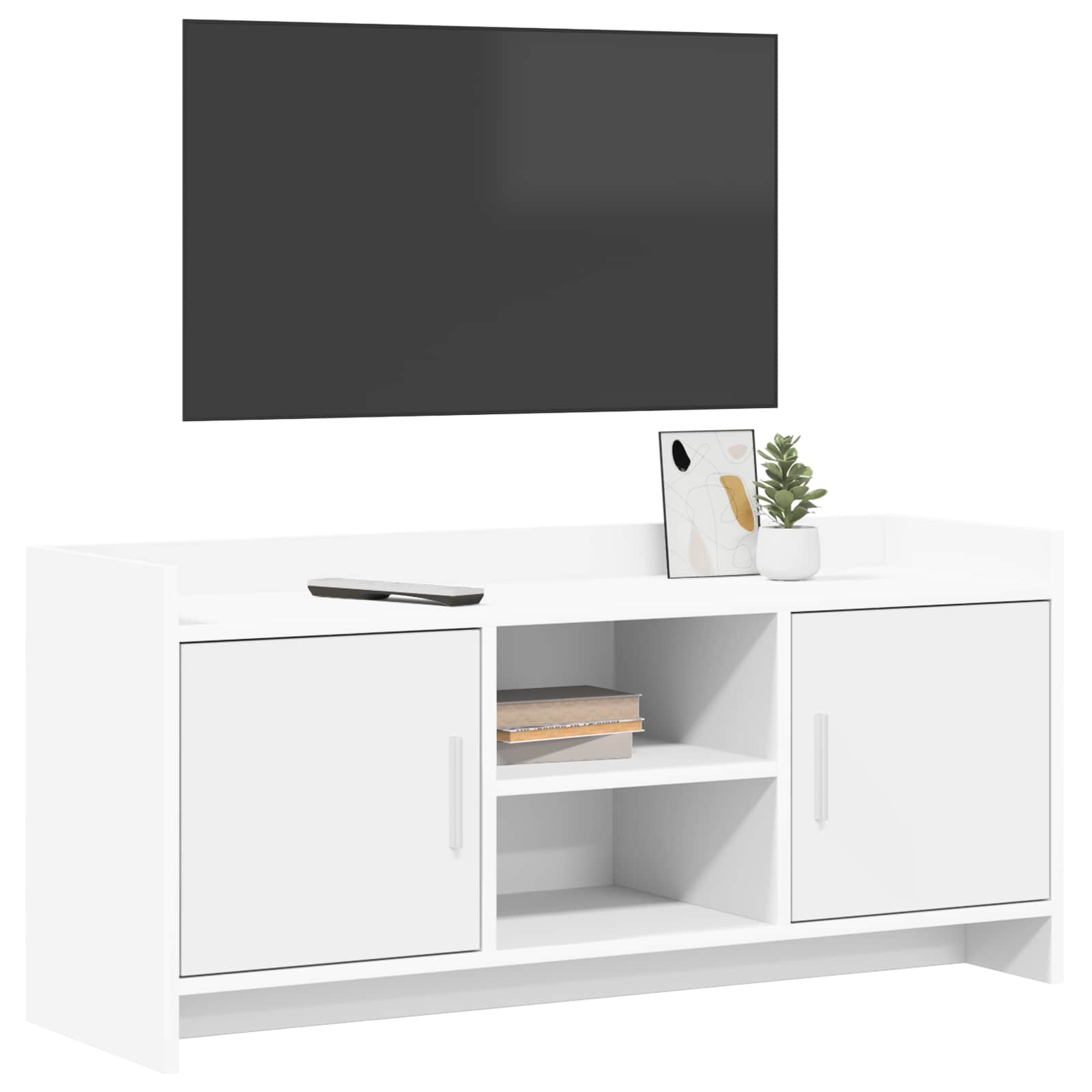 vidaXL TV Cabinet 102 x 33 x 47 cm White Engineered Wood 3