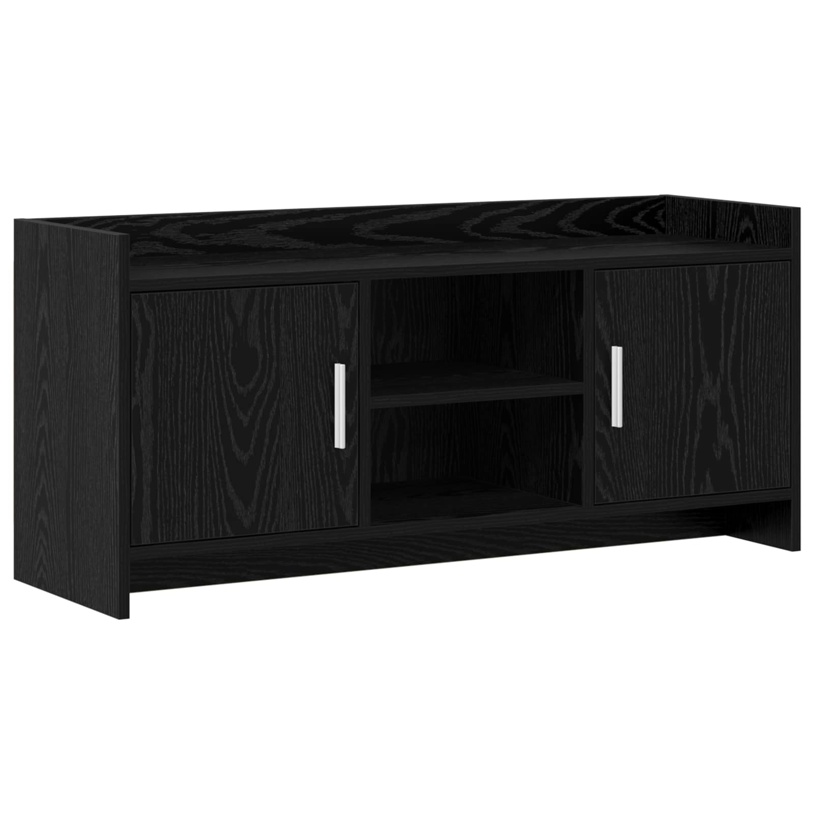 vidaXL TV Cabinet 102 x 33 x 47 cm Black Oak Engineered Wood 2