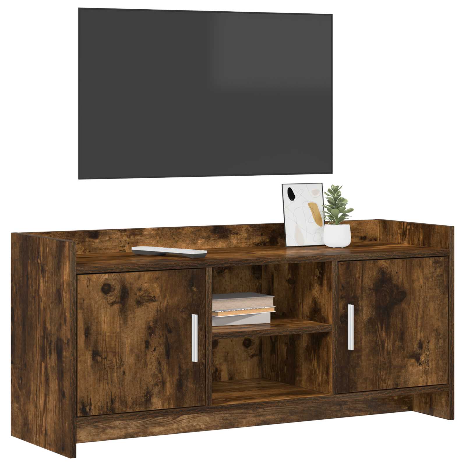 vidaXL TV Cabinet 102 x 33 x 47 cm Smoked Oak Engineered Wood 3