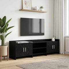 TV Cabinet 168 x 33 x 47 cm Engineered Wood Black oak