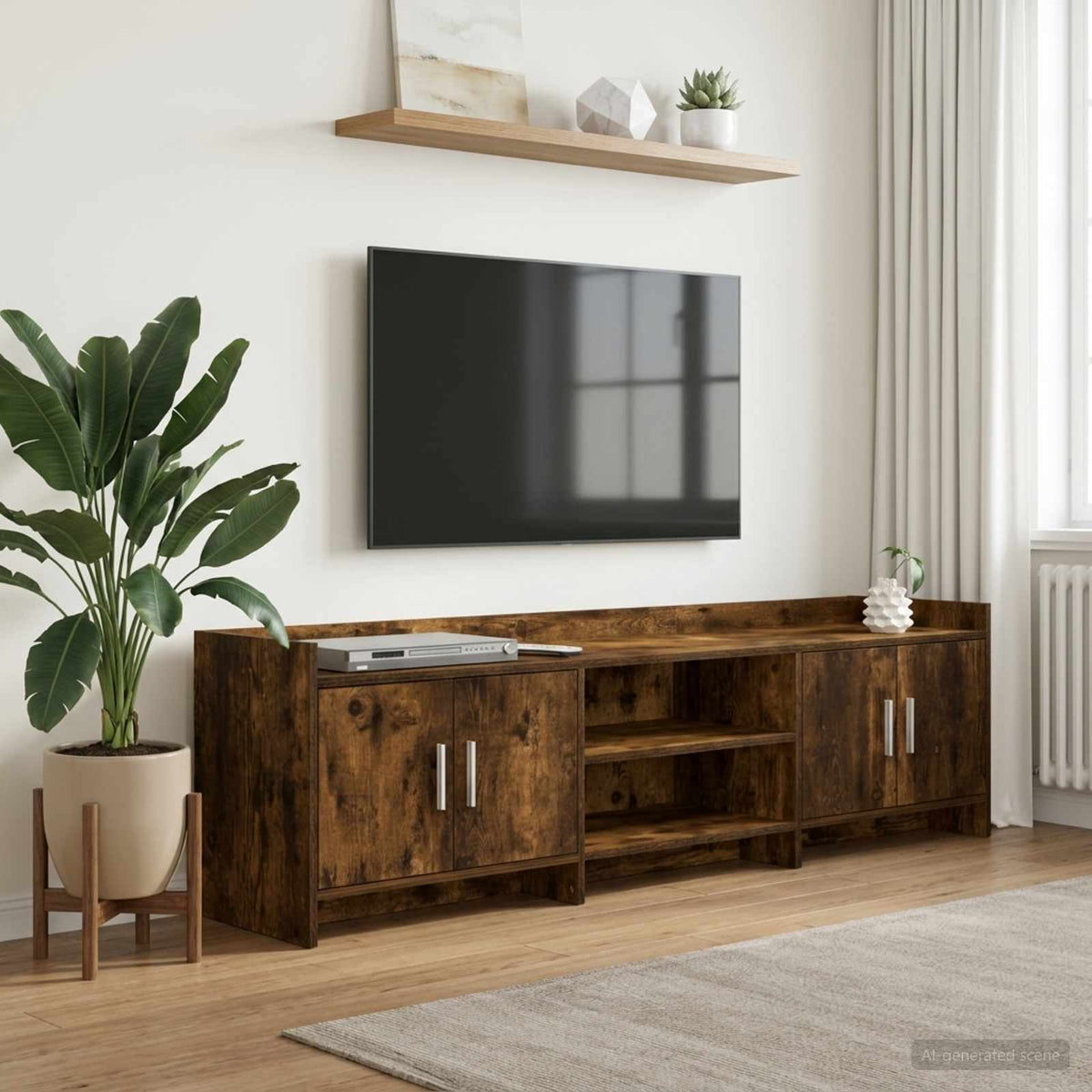 TV Cabinet 168 x 33 x 47 cm Engineered Wood Smoked oak