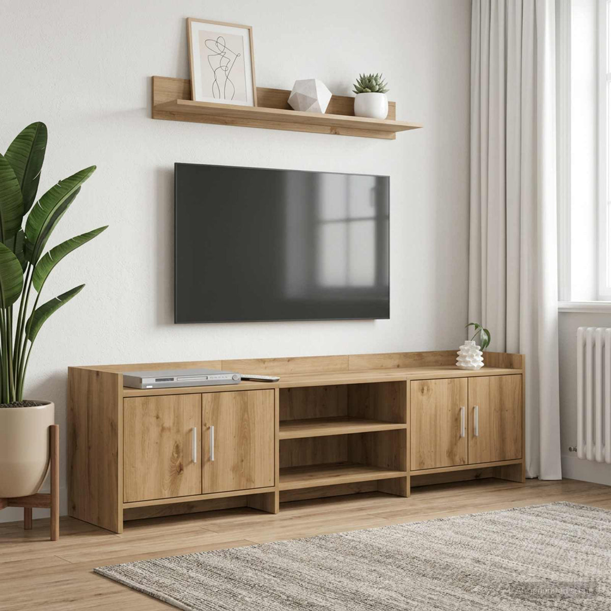 TV Cabinet 168 x 33 x 47 cm Engineered Wood Artisan oak