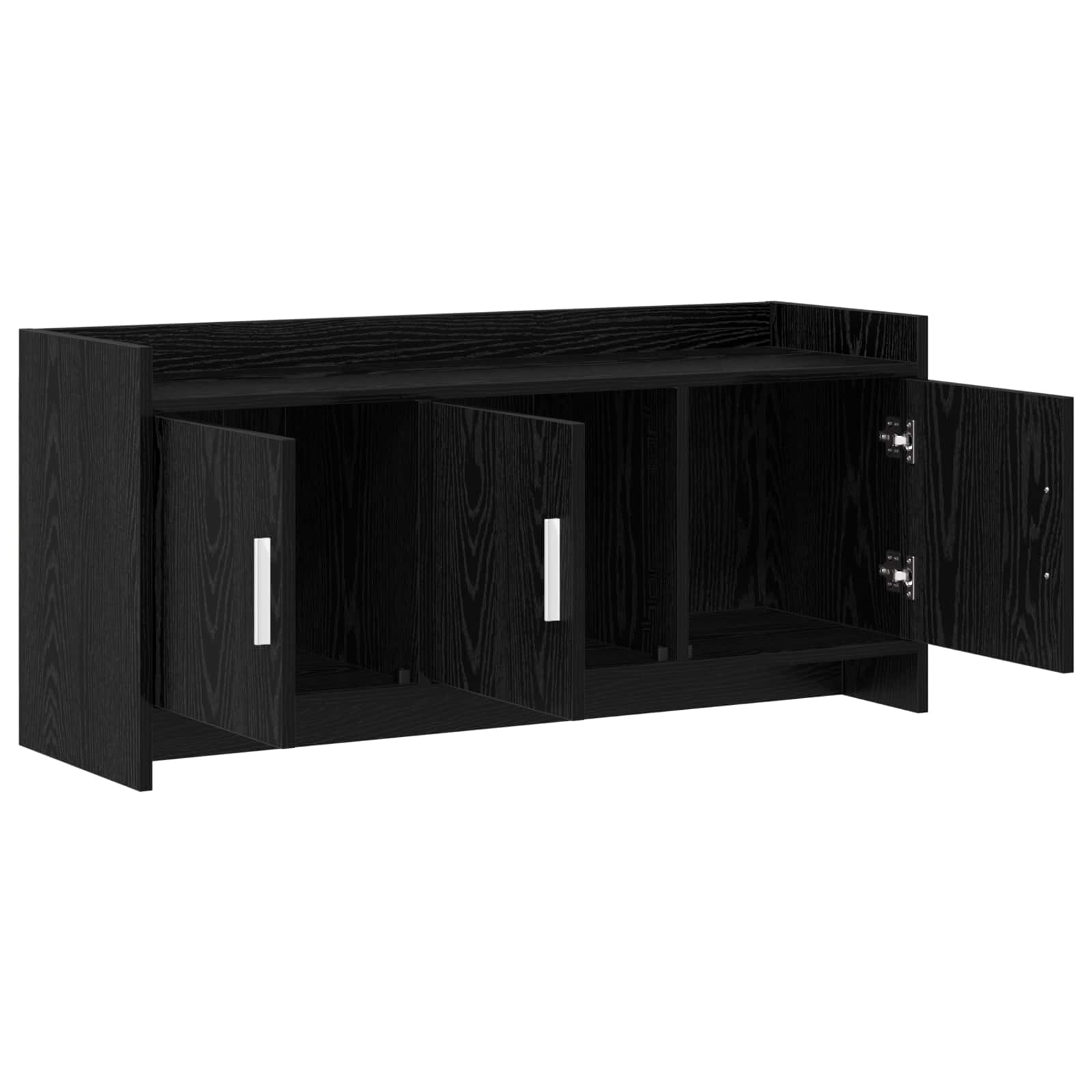 vidaXL TV Cabinet 102 x 33 x 47 cm Black Oak Engineered Wood 4