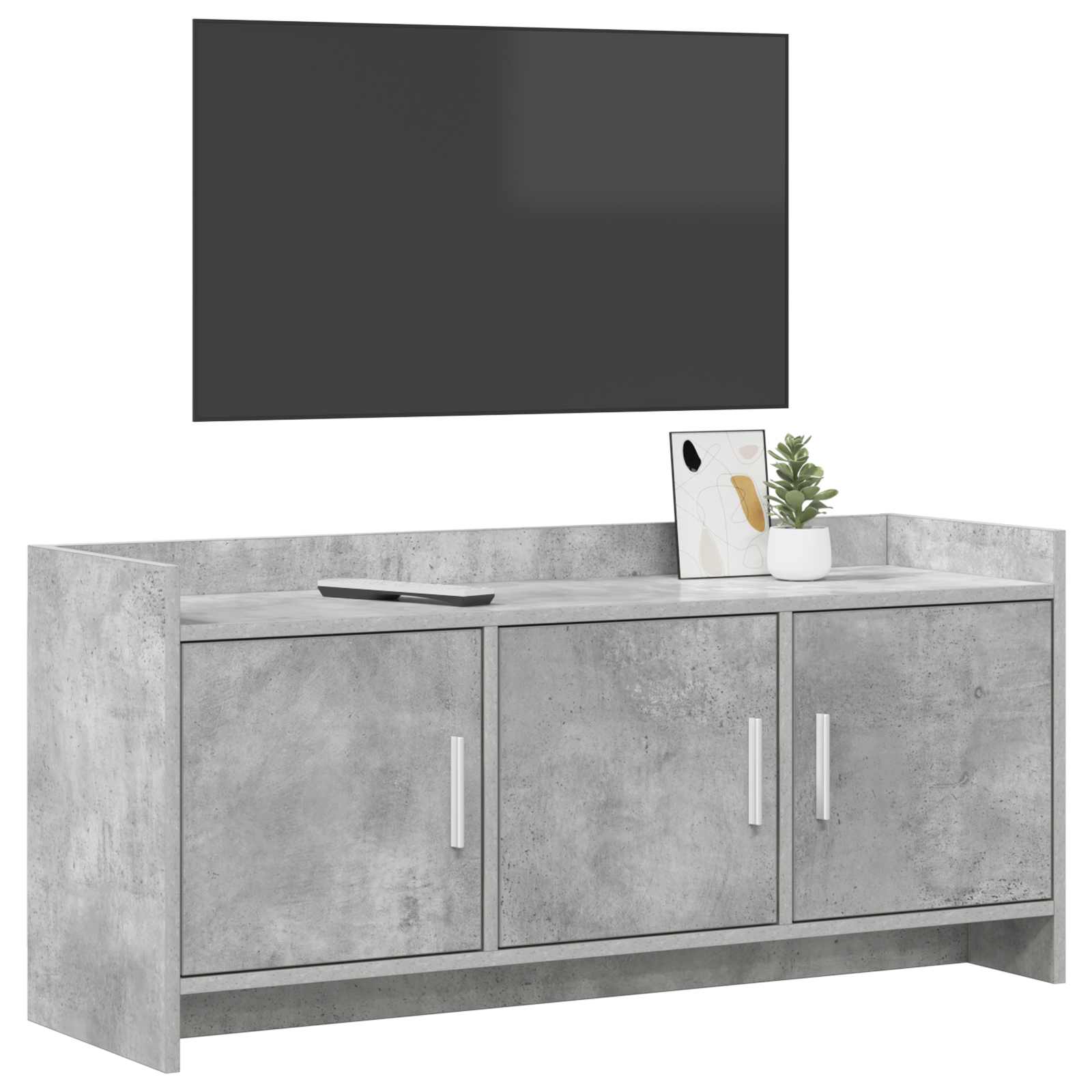 vidaXL TV Cabinet 102 x 33 x 47 cm Concrete Grey Engineered Wood 3