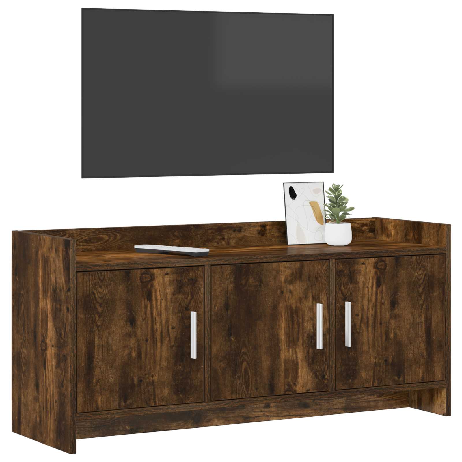 vidaXL TV Cabinet 102 x 33 x 47 cm Smoked Oak Engineered Wood 3
