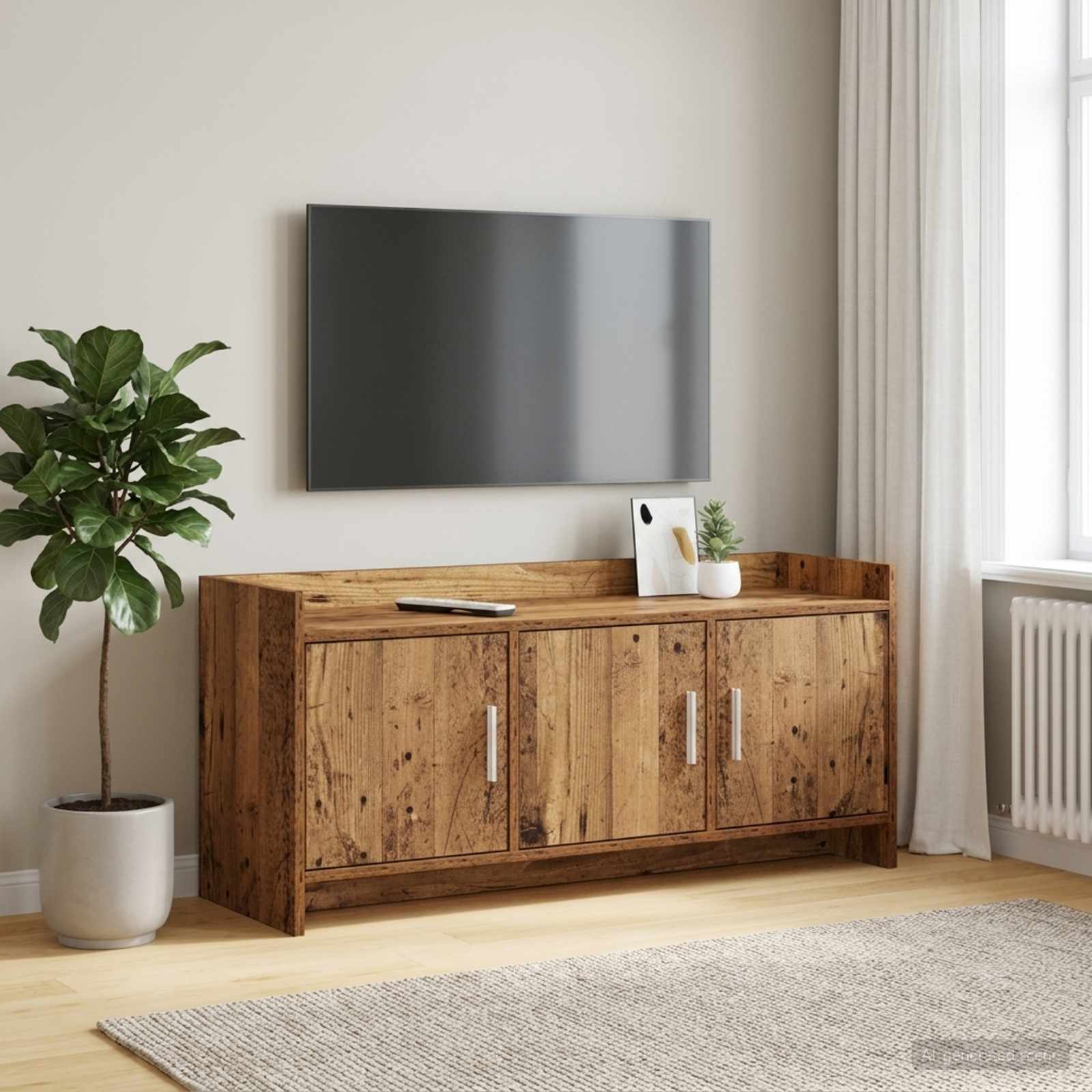 vidaXL TV Cabinet 102 x 33 x 47 cm Old Wood Engineered Wood 1