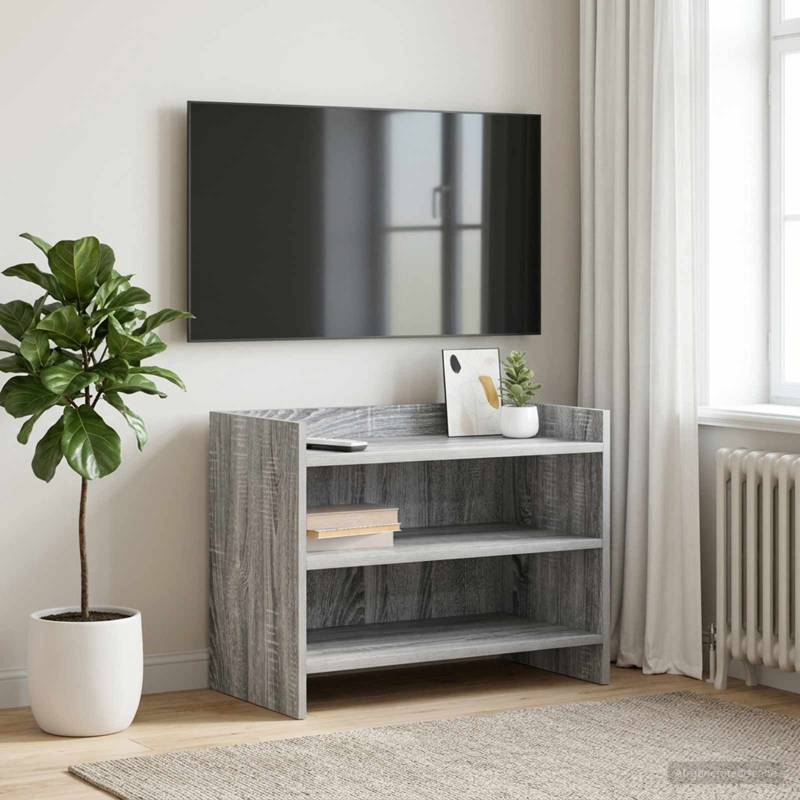 vidaXL TV Cabinet 60 x 33 x 47 cm Grey Sonoma Engineered Wood 1