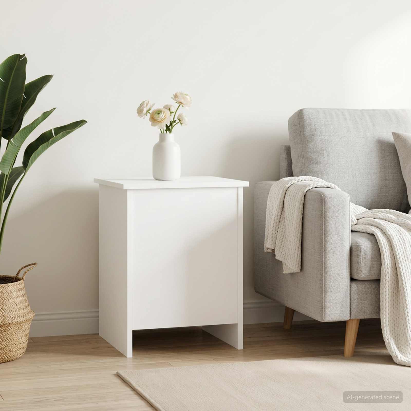 vidaXL Storage Chest White 40 x 40 x 50 cm Engineered Wood 4