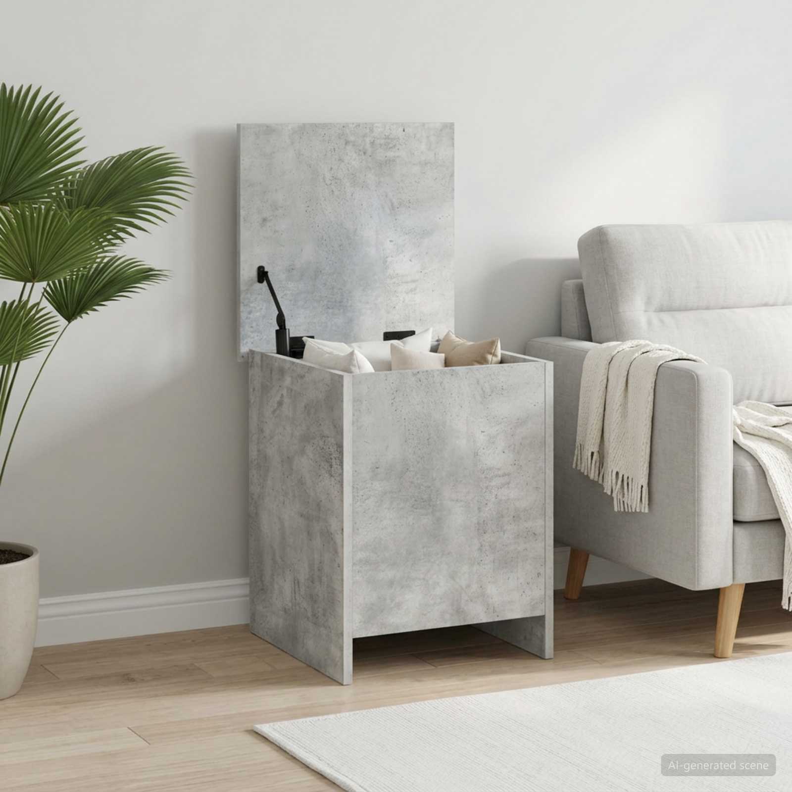 vidaXL Storage Chest Concrete Grey 40 x 40 x 50 cm Engineered Wood 1