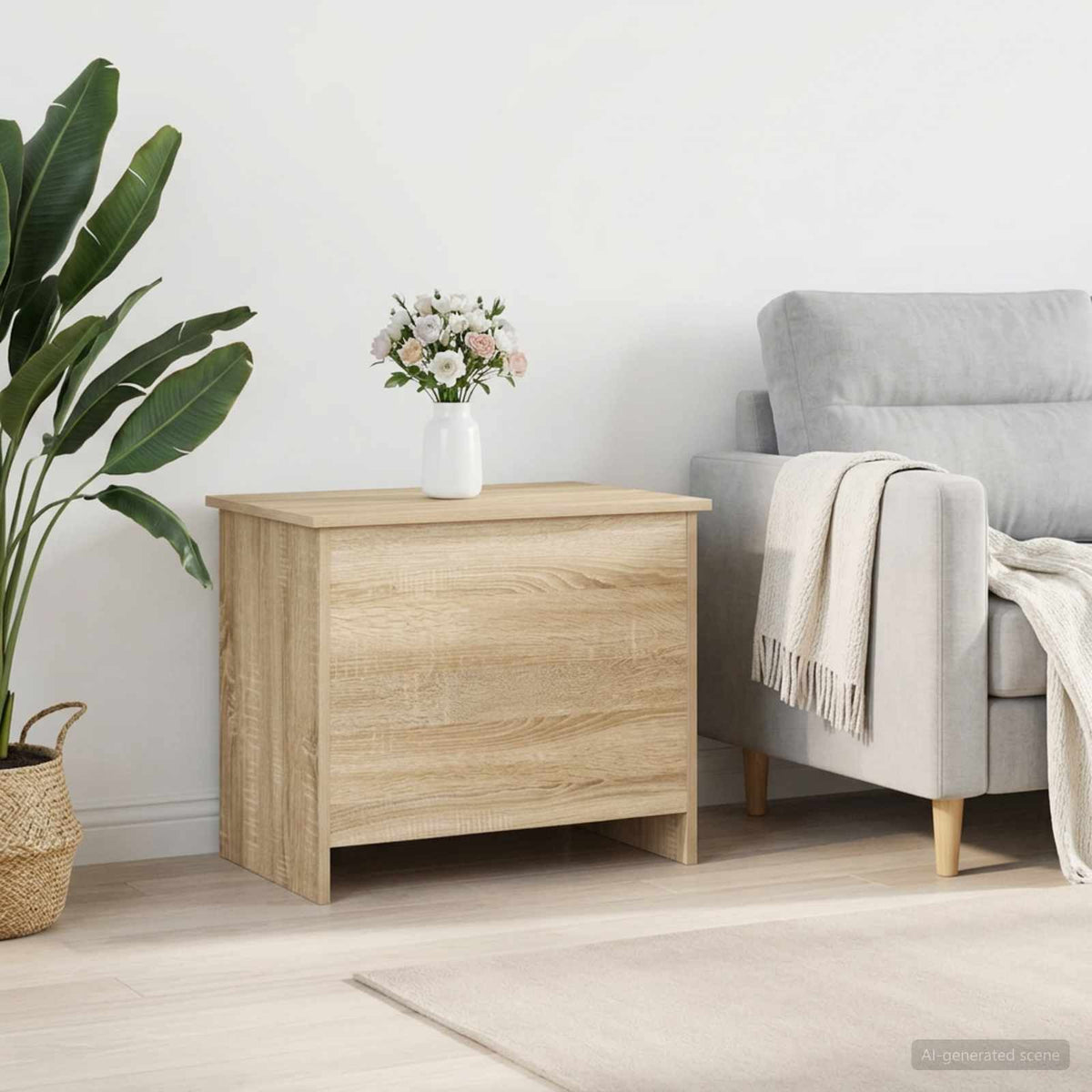 Storage Chest 60 x 40 x 50 cm Engineered Wood Sonoma oak