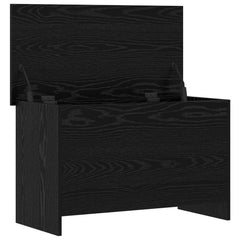 vidaXL Storage Chest Black Oak 80 x 40 x 50 cm Engineered Wood 5