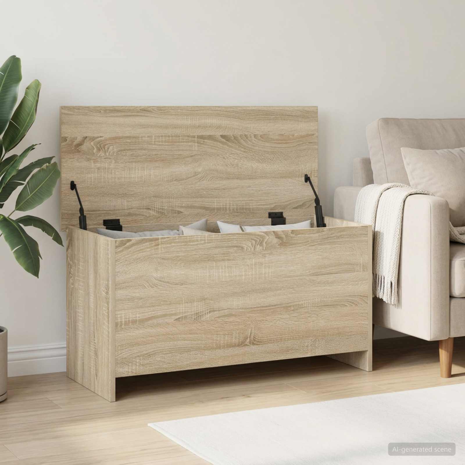 vidaXL Storage Chest Sonoma Oak 100 x 40 x 50 cm Engineered Wood 1