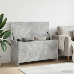Storage Chest 100 x 40 x 50 cm Engineered Wood Length 100 cm Concrete grey