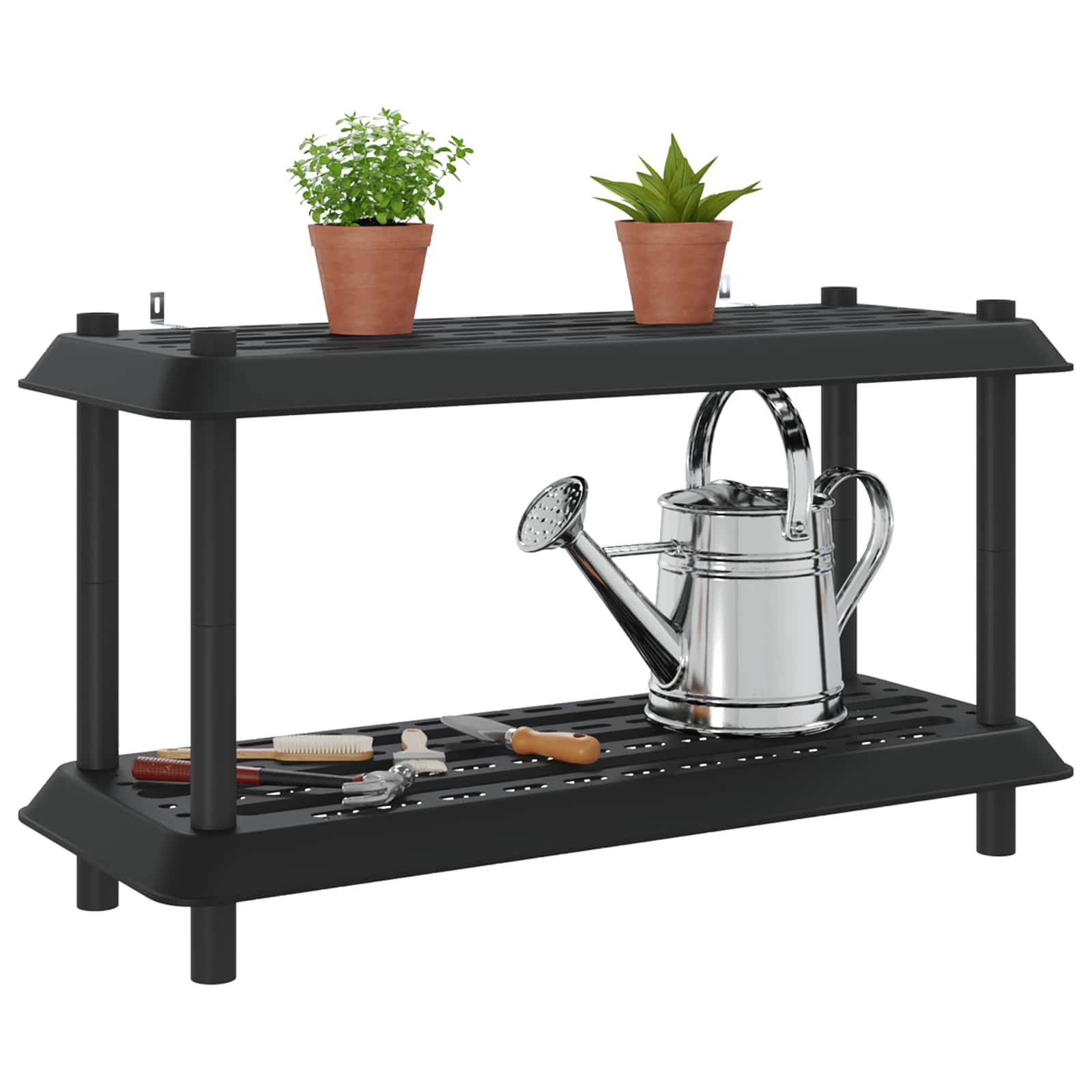 vidaXL Shelving Unit 2-Tier 100 x 40 x 55.5 cm PP Anthracite 3