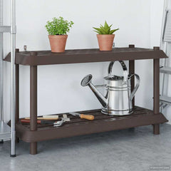 vidaXL Shelving Unit 2-Tier 100 x 40 x 55.5 cm PP Brown 4
