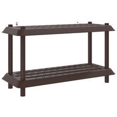 vidaXL Shelving Unit 2-Tier 100 x 40 x 55.5 cm PP Brown 2