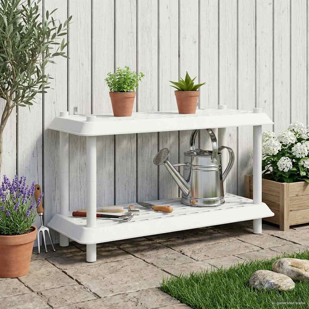 vidaXL Shelving Unit 2-Tier 100 x 40 x 55.5 cm PP White 4