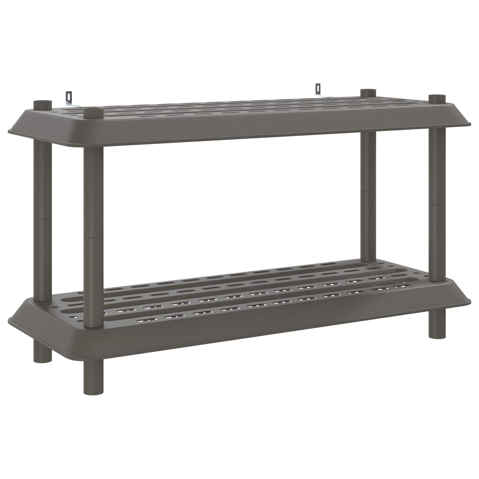 vidaXL Shelving Unit 2-Tier 100 x 40 x 55.5 cm PP Light Grey 2