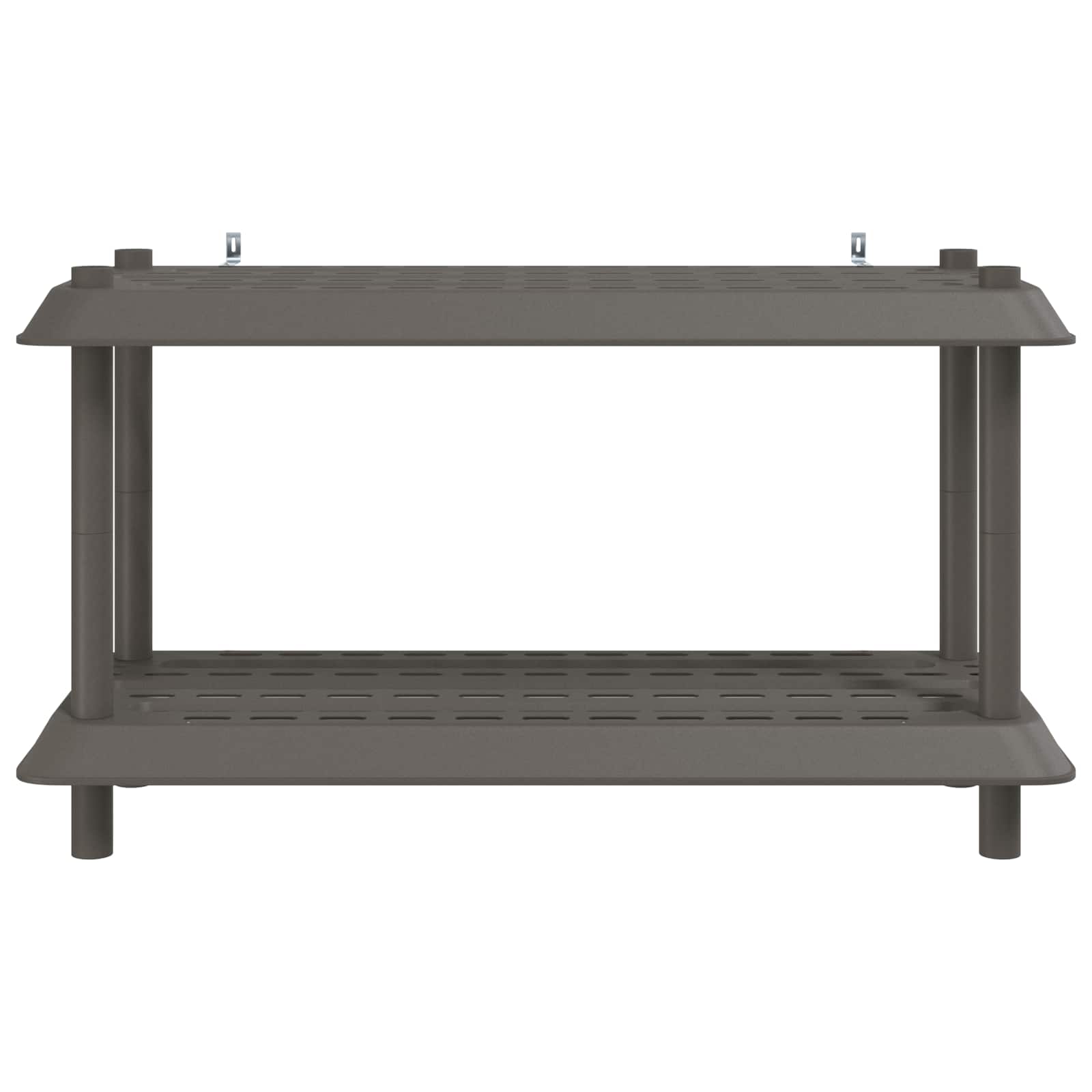 vidaXL Shelving Unit 2-Tier 100 x 40 x 55.5 cm PP Light Grey 5