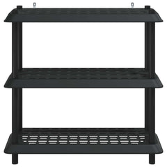 vidaXL Shelving Unit 3-Tier 100 x 40 x 96 cm PP Anthracite 5