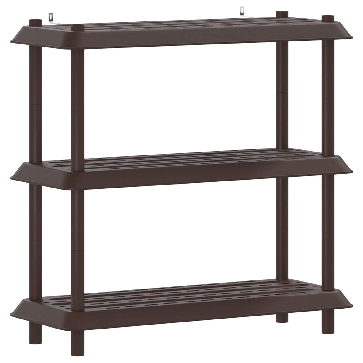vidaXL Shelving Unit 3-Tier 100 x 40 x 96 cm PP Brown 2