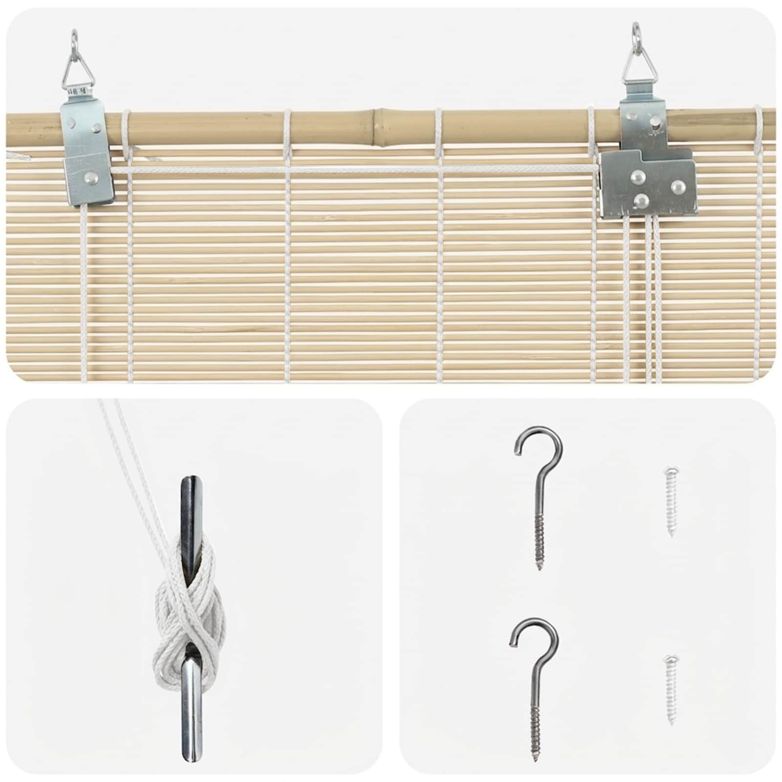 vidaXL Roller Blind Natural 160 x 220 cm Bamboo 4
