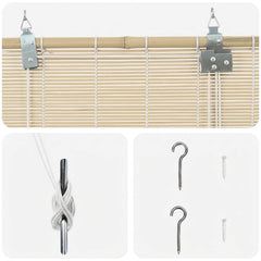 vidaXL Roller Blind Natural 160 x 220 cm Bamboo 4