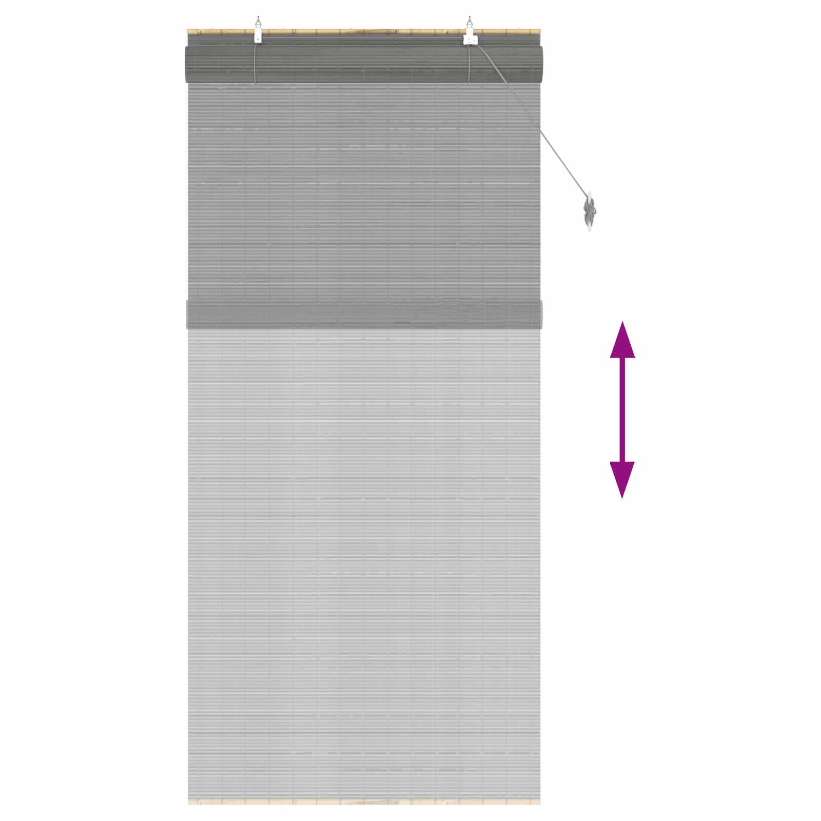 vidaXL Roller Blind Grey 110 x 220 cm Bamboo 6