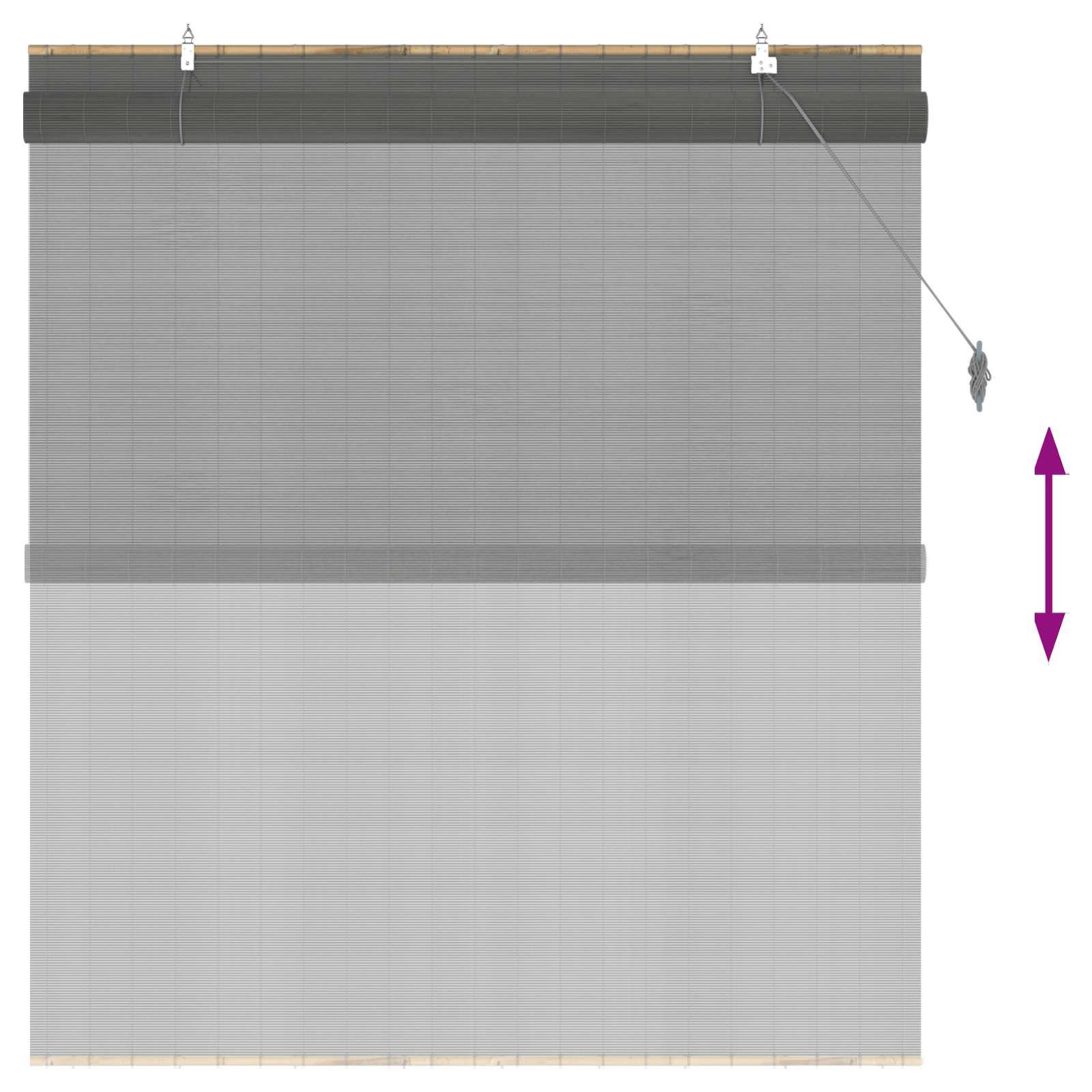 vidaXL Roller Blind Grey 160 x 160 cm Bamboo 6