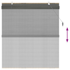 vidaXL Roller Blind Grey 160 x 160 cm Bamboo 6