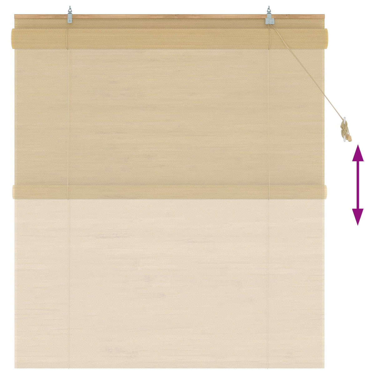 Roller Blind Natural Bamboo 130 cm 160 cm