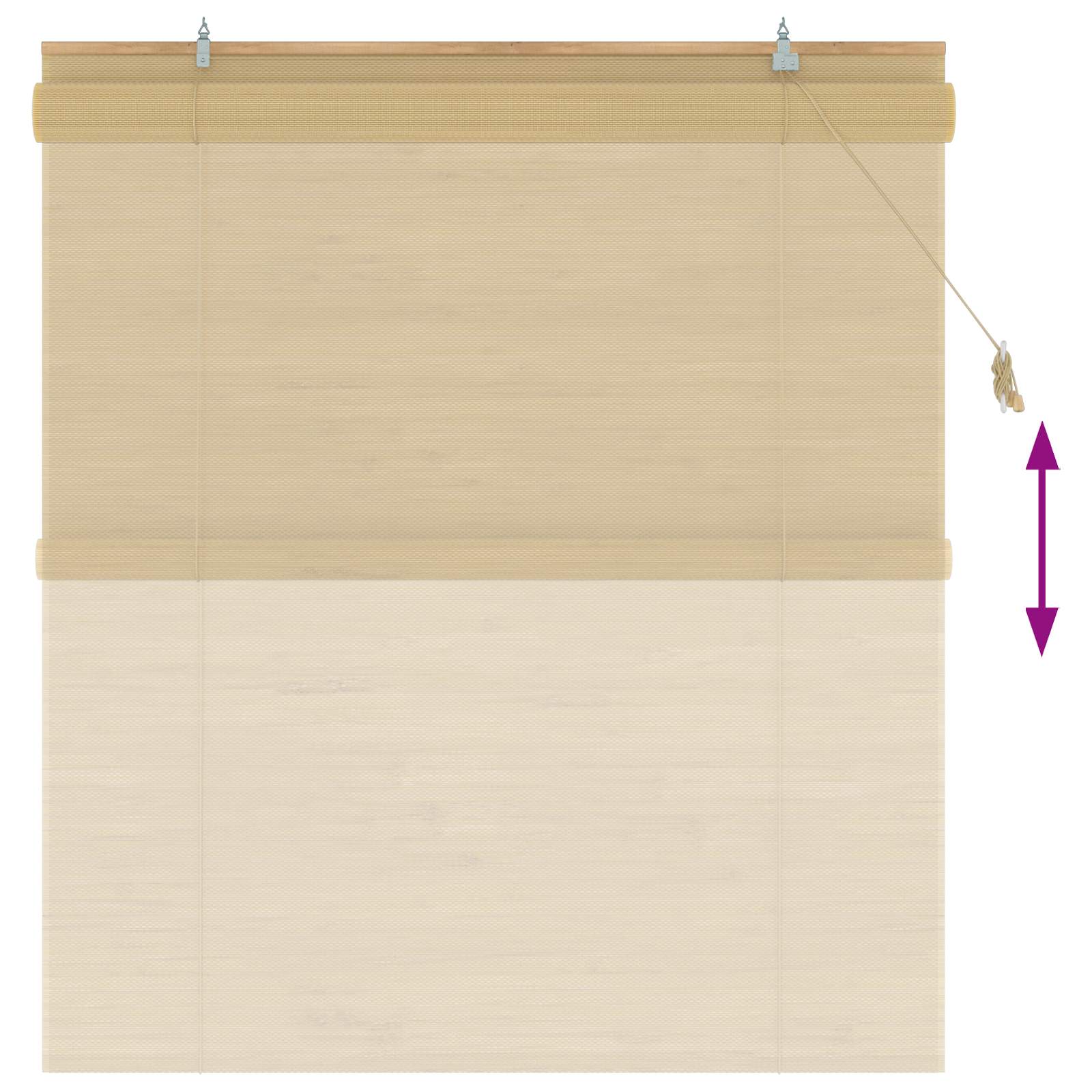 vidaXL Roller Blind Natural 130 x 160 cm Bamboo 6