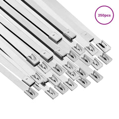 vidaXL Cable Tie 250 pcs 7.9 x 400 mm Silver 3