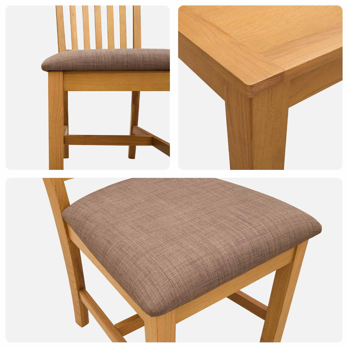 Dining Solid Oak Wood Grey Table chair