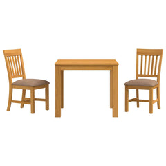 Dining Set DEVENTER 5 pcs Solid Oak Wood Grey 90 cm 90 cm Table + 2x chair