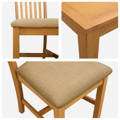 Dining Solid Oak Wood Beige Table chair