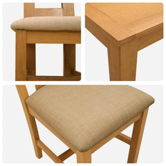 Dining Set LELYSTAD 5 pcs Solid Oak Wood Beige 90 cm 90 cm Table + 2x chair