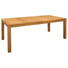vidaXL Dining Table 200 x 100 x 75 cm Solid Oak Wood Natural 3