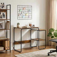 Desk with Storage 100 x 50 x 75 cm Smoked oak