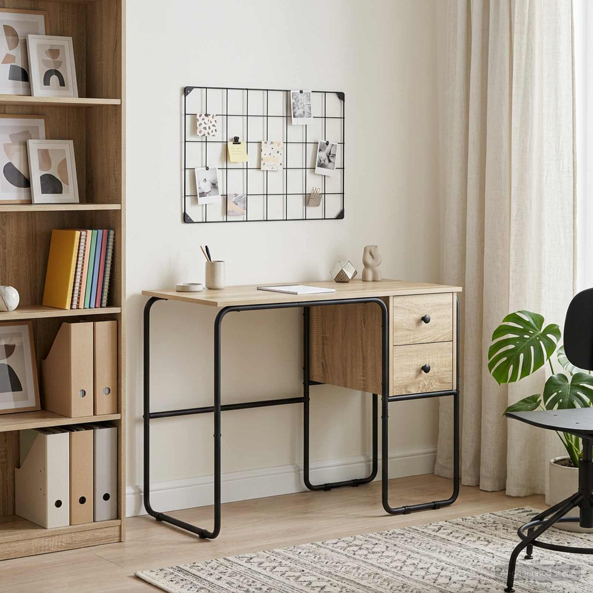 Desk with Storage 100 x 50 x 75 cm Sonoma oak