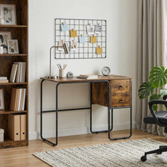 Desk with Storage 100 x 50 x 75 cm Smoked oak