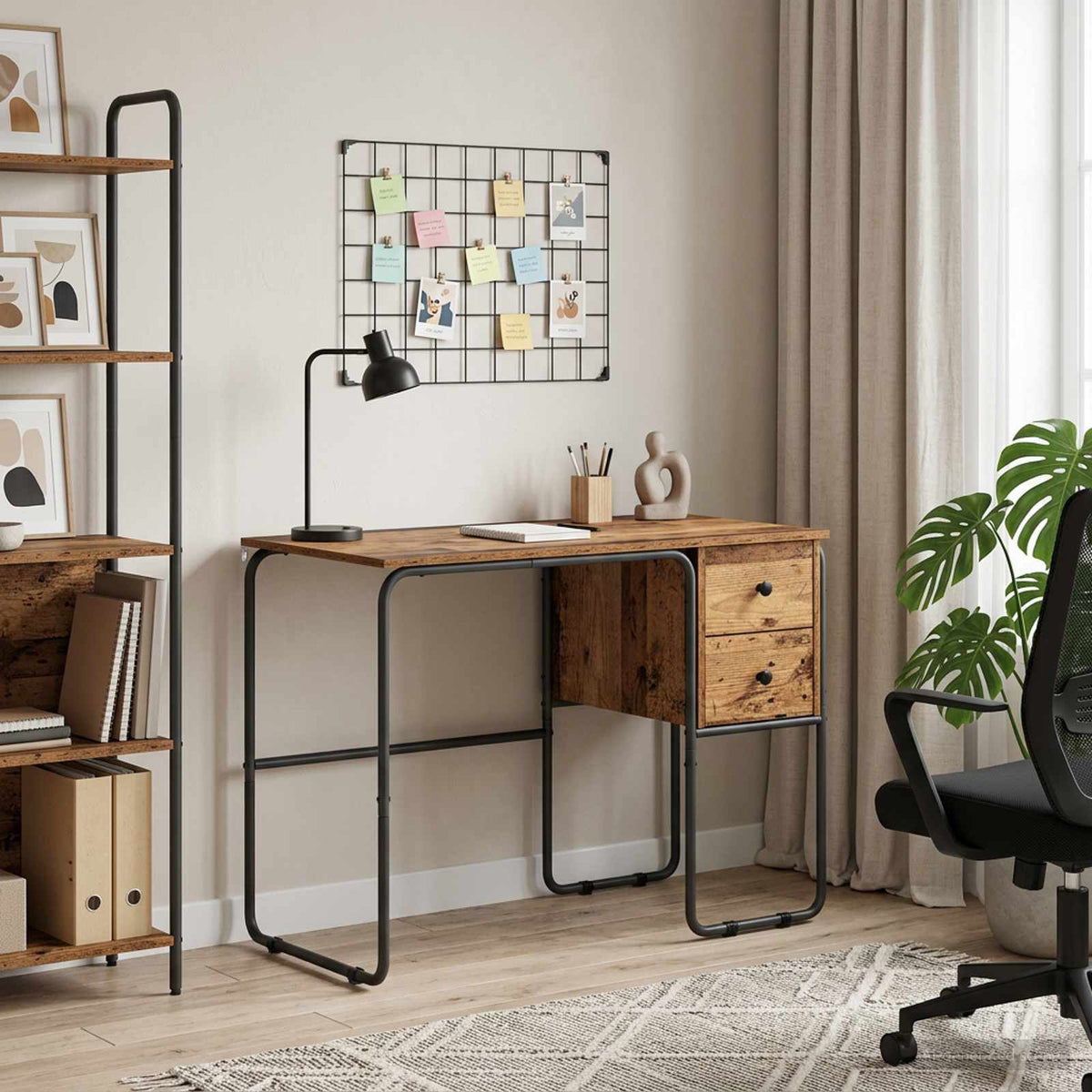 Desk with Storage 100 x 50 x 75 cm Old wood