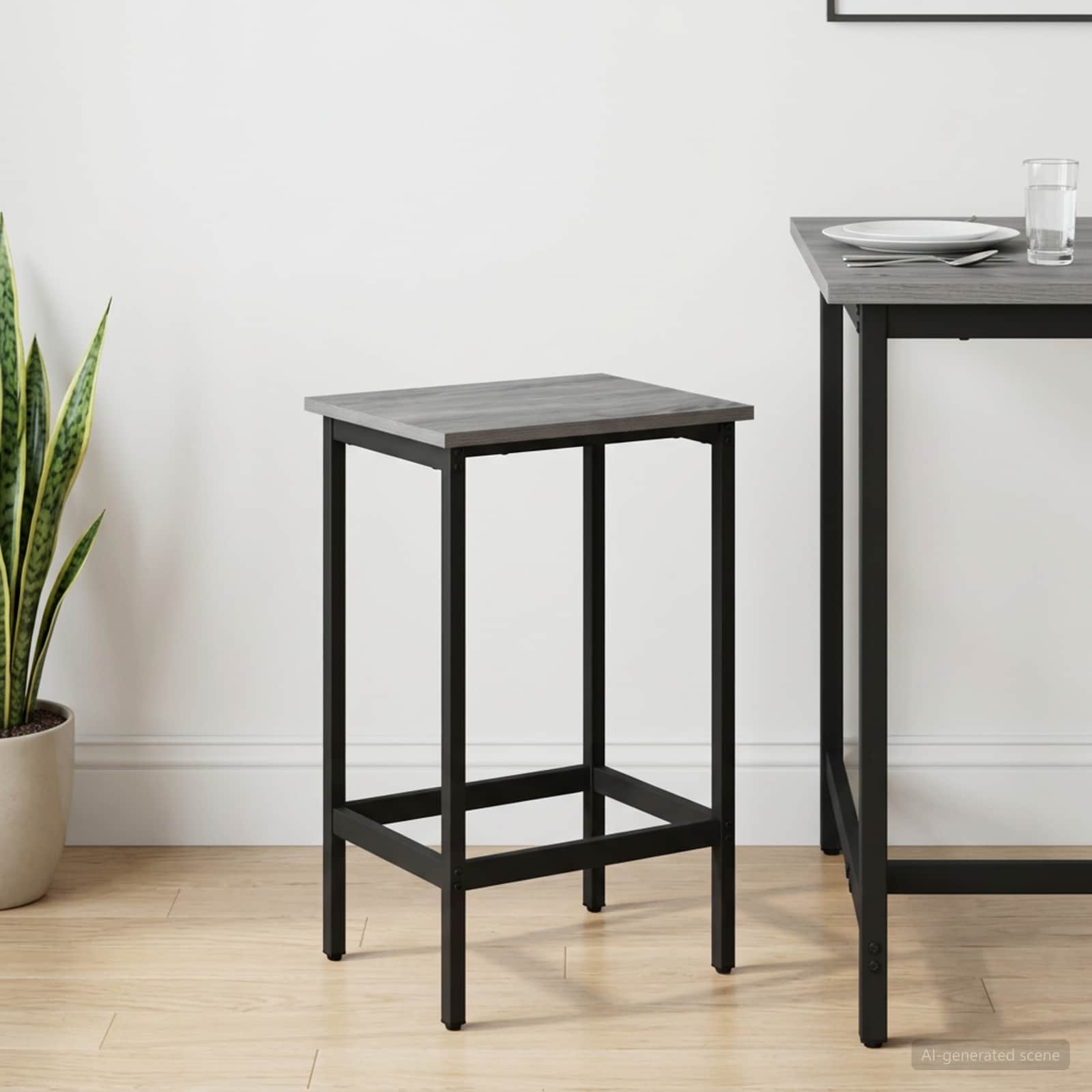 vidaXL Bar Stool Grey Sonoma 40 x 32 x 64 cm Engineered Wood 1