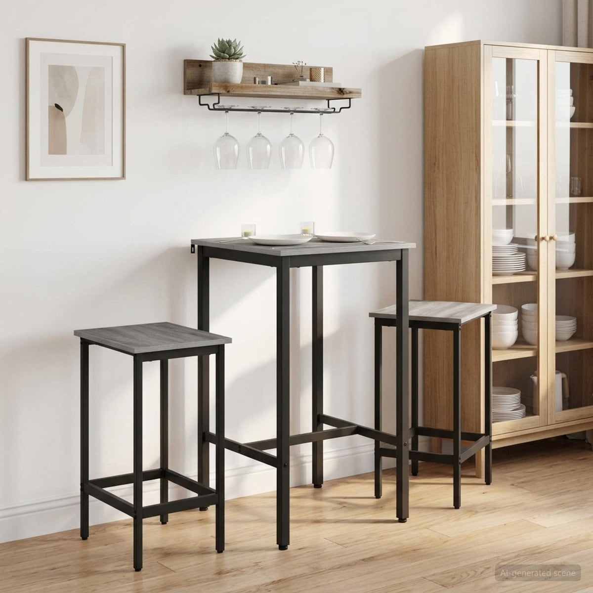 Bar Stool Engineered Wood 2 pcs Grey sonoma 40 x 32 x 64 cm